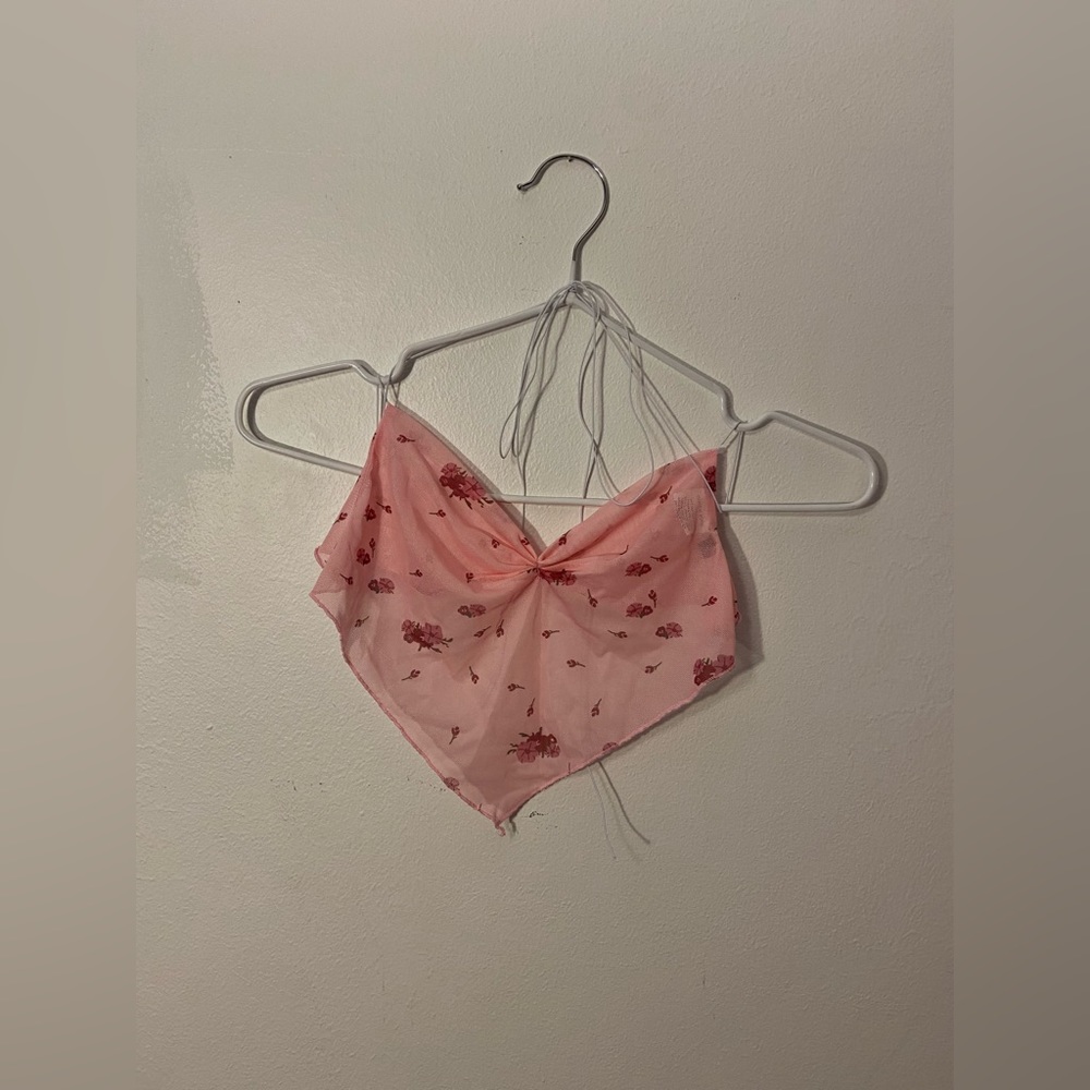 Vovigor flower lace up mesh top. Size US S